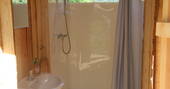 Bathroom interior at Cherry Blossom Yurt, Auvergne Naturelle, Haute-Loire