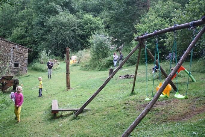 Children's play area at Forget-me-not Yurt, Haute-Loire
