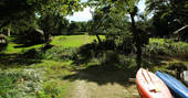 Bot-Conan fields with safari tents surrounding in Finistere, France
