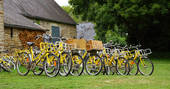 Yellow bikes for guests to use and hire out at Bot-Conan Lodge