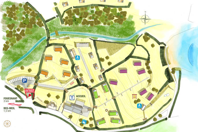 Site plan of Bot-Conan Lodge in France