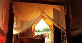 bath bed view safari tent france