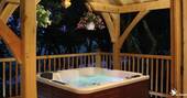 Hot tub at Saint-Amand treehouse, nr Beziers, France