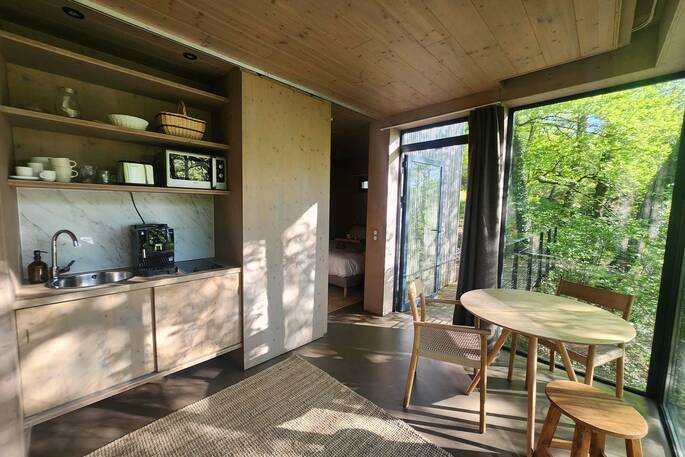 Open plan interior of kitchen