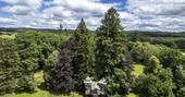 Treehouse at Chateau de Memanat drone shot by Chris Brookes Photography