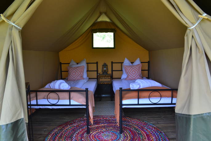 Interior of the kids tent at Mount Kenya Safari Tent, Tarn-et-Garonne, France