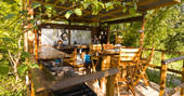 Outdoor sheltered kitchen area for Mount Kenya at Le Camp in France 