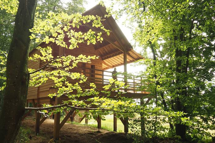 La Grande Cabane du Perche treehouse surrounded by forest in Normandy, France