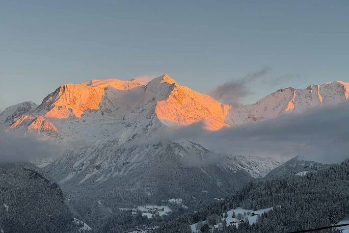 View from the cabin of the Alps