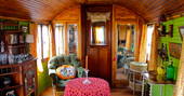 Quirky and charming interiors at The Fairground Roulotte, La Serve