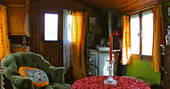 Quirky vintage interiors at The Fairground Roulotte, La Serve