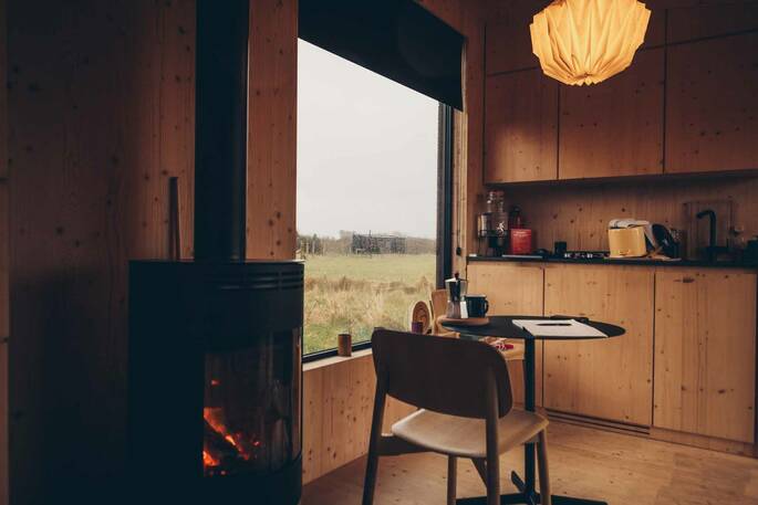 Wood burner in the living area