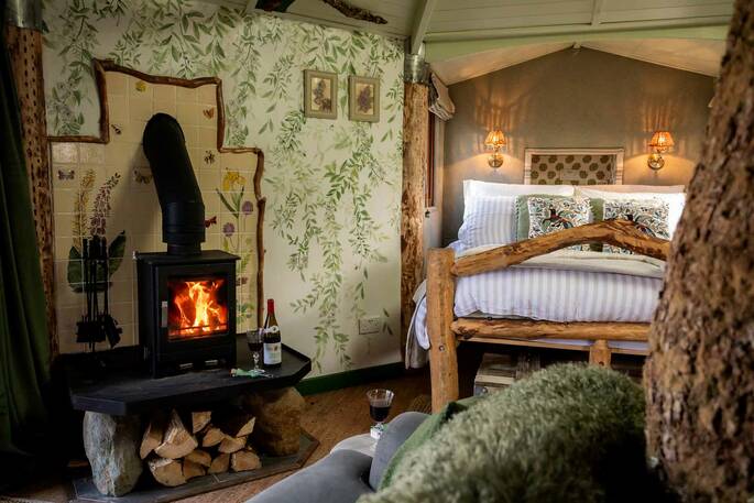 The main source of heat comes from the wood-burner