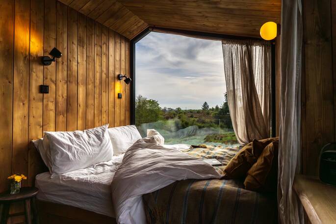 King size bed with a view