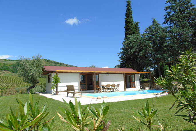Exterior view of The Pool House at Glamping Abruzzo, Pescara, Italy