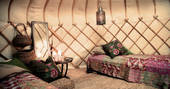 canvas hotel inside yurts