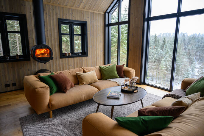Lounge area with sofas and views