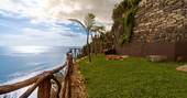 Outdoor area at Mango Yurt with views of the Madeira sea 