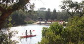 Go kayaking or wild swimming in the beautiful natural lake at A Terra