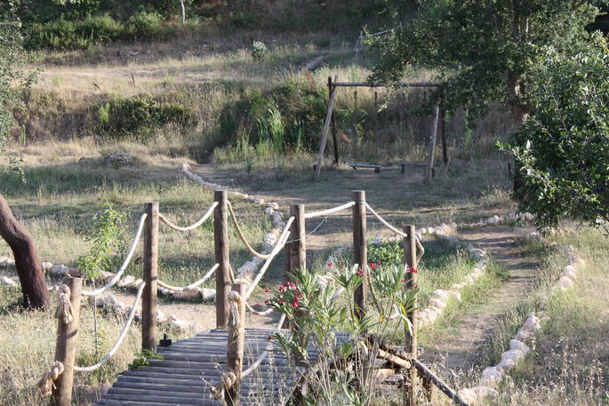 Small footbridge at A Terra in Baixo Alentejo, Portugal