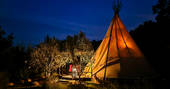 Sunshine Tipi night time, A Terra, Sao Teotinio, Baixo Alentejo, Portugal