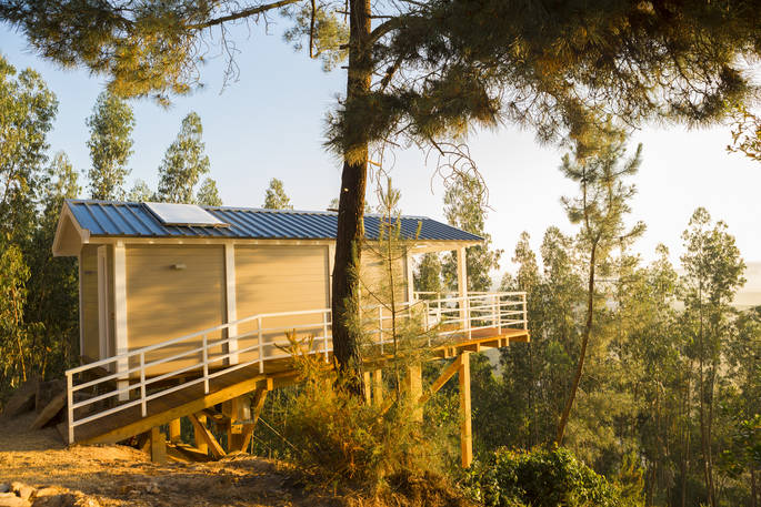 Rise with the sun at Paraiso Escondido in Alentejo as Cidreira tree bungalow basks in the morning sunshine inviting days of exploration