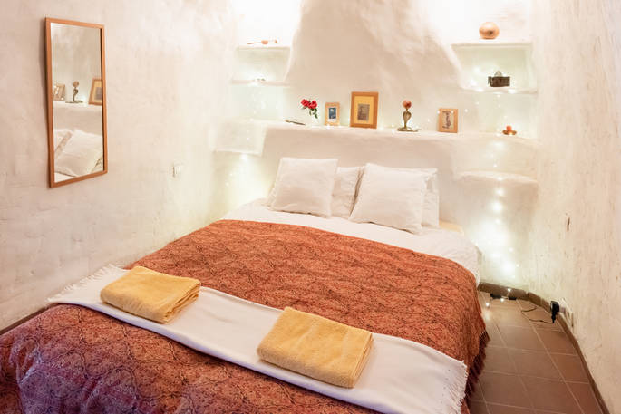 Cave bedroom at Casa Isadora, Almeria, Spain