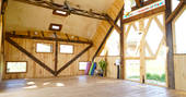 Inside the communal yoga space at Magic Ranch in Cadiz
