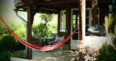 communal area, glamping, eating outdoors, hammock