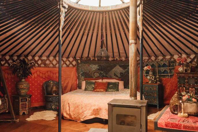 King size bed inside