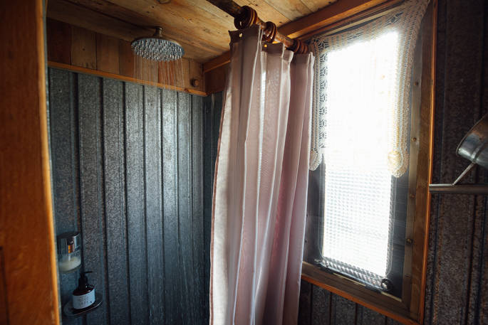 The Little Wooden House cabin shower, Malaga, Spain