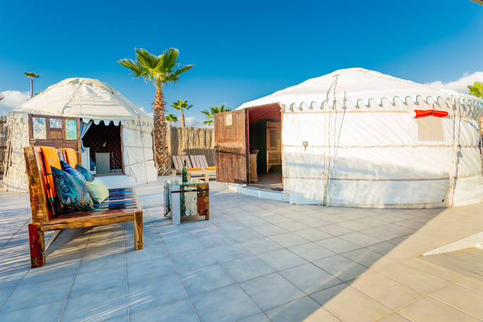 Eco Chiquitita Yurts exterior, glamping, Finca de Arrieta, Haría, Lanzarote, Spain