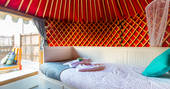 Eco Chiquitita Yurts view from single bed, glamping, Finca de Arrieta, Haría, Lanzarote, Spain