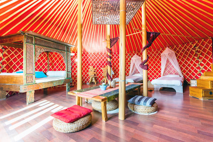 Eco Luxury Yurt Suite interior, glamping, Finca de Arrieta, Haría, Lanzarote, Spain