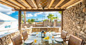Eco Luxury Yurt Suite outdoor dining table, glamping, Finca de Arrieta, Haría, Lanzarote, Spain