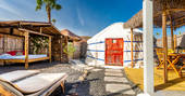 Eco Palm Yurt exterior, glamping, Finca de Arrieta, Haría, Lanzarote, Spain