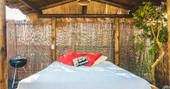 Eco Palm Yurt outdoor bed, glamping, Finca de Arrieta, Haría, Lanzarote, Spain