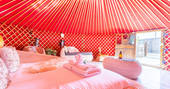 Eco Twin Yurt view from inside, glamping, Finca de Arrieta, Haría, Lanzarote, Spain