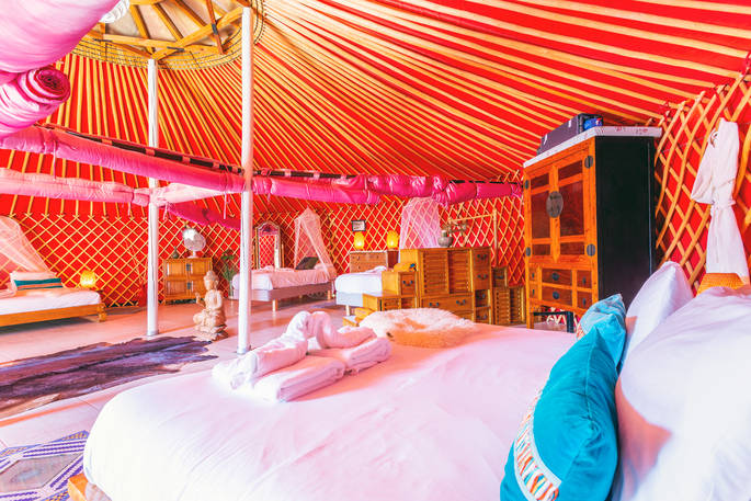 Yurt Royale - inside, glamping, Finca de Arrieta, Haría, Lanzarote, Spain