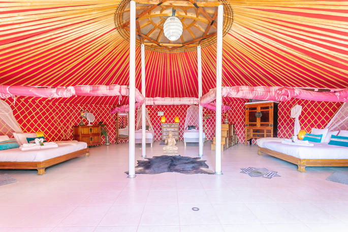 Yurt Royale - interior, glamping, Finca de Arrieta, Haría, Lanzarote, Spain