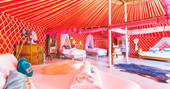 Yurt Royale interior, glamping, Finca de Arrieta, Haría, Lanzarote, Spain