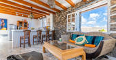 Yurt Royale outdoor sitting area, glamping, Finca de Arrieta, Haría, Lanzarote, Spain