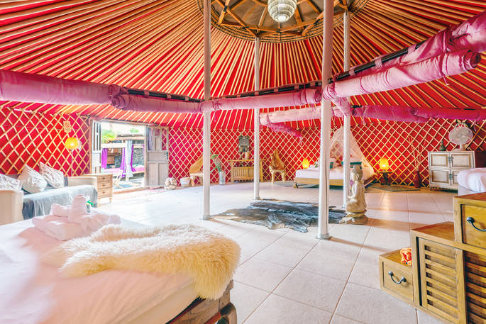 Yurt Royale view from inside, glamping, Finca de Arrieta, Haría, Lanzarote, Spain