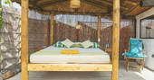 Eco Yurt outdoor bed, glamping, Finca de Arrieta, Haría, Lanzarote, Spain