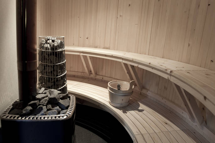 the cabin at treehotel sauna