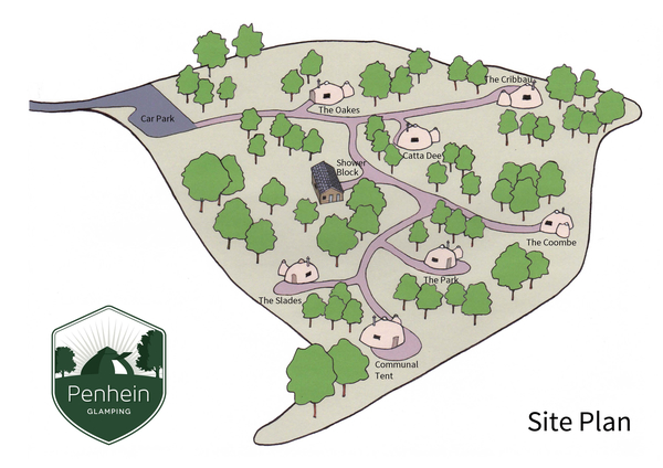 Site plan with communal tent